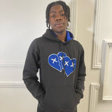 "Nipsey Blue Carbon" Double Heart Hoodie