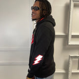 "Fire Red Carbon" Double Heart Hoodie